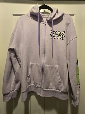 Rugrats Lilac Zip-Up Hoodie with Rugrats Patch